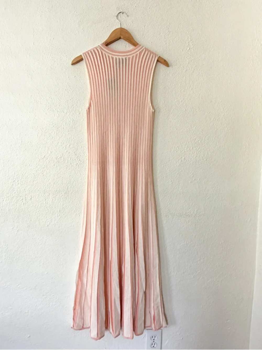 Tuckernuck Aime Stripe Pleated Knit Dress in Light Pink Stripe - Picture 3 of 6